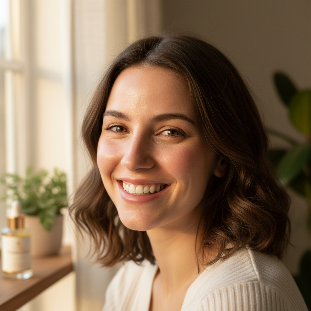 Natalie Okafor, satisfied Lumière Beauty client with radiant smile